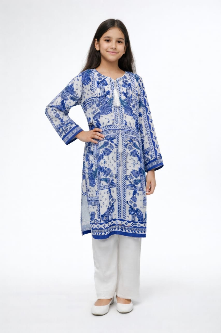 Bluebell Charm Girls 2-Piece Lawn Outfit Suit
