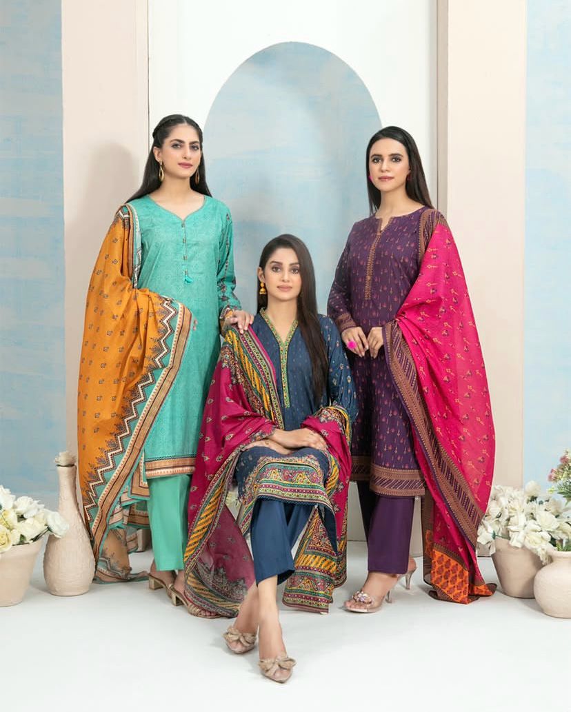 Womens 3pc Lawn Suits