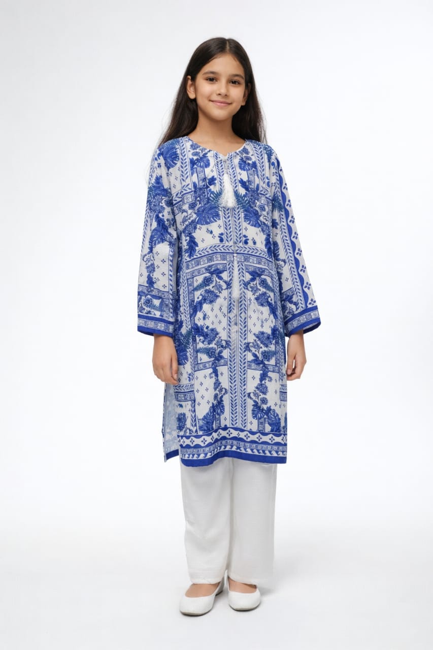 Bluebell Charm Girls 2-Piece Lawn Outfit Suit